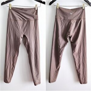 Samsara Yoga Pants Tripoli V-Wrap Earthly Brown Activewear 7/8 Legging Size XS/S